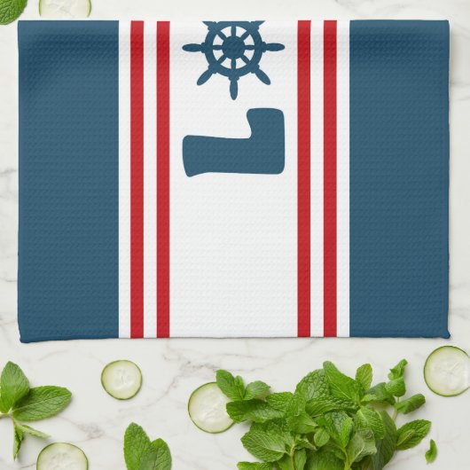 nautische Liebe Küchentuch (Gefaltet)