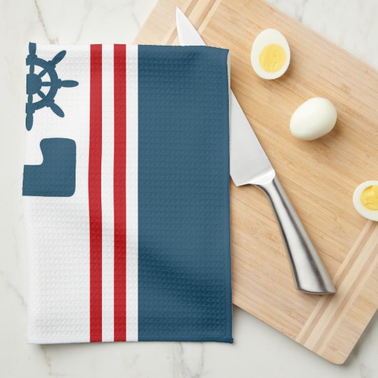 nautische Liebe Küchentuch (Viertel Falte)