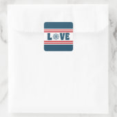 nautische Liebe Quadratischer Aufkleber (Tasche)