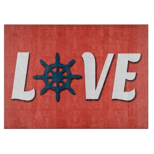 nautische Liebe Schneidebrett (Vorderseite)