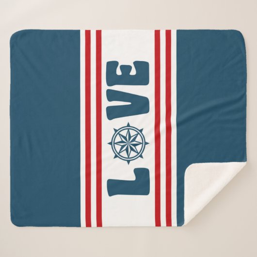 nautische Liebe Sherpadecke (Vorderseite (Horizontal))