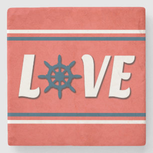 nautische Liebe Steinuntersetzer