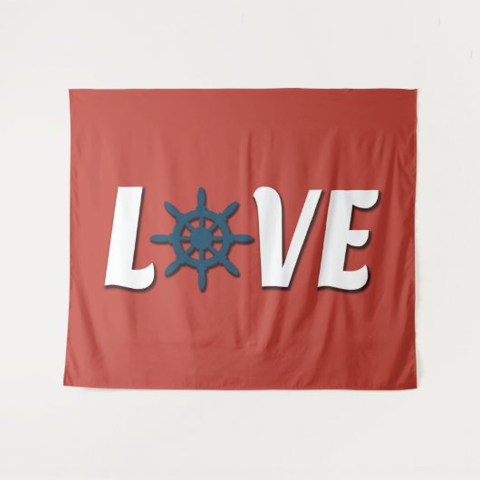 nautische Liebe Wandteppich (Vorderseite (Horizontal))