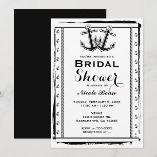 Nautische Liebesanker-Brautparty-Einladungen Einladung