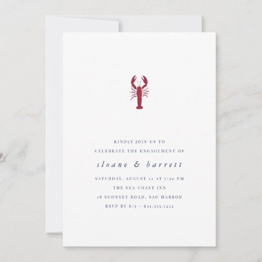 Nautische Lobster-Anhängerin Einladung (Vorderseite)