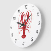 Nautische Lobster Große Wanduhr (Winkel)