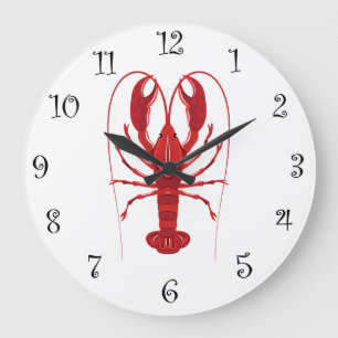 Nautische Lobster Große Wanduhr