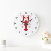 Nautische Lobster Große Wanduhr (Zuhause)