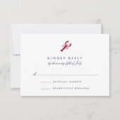Nautische Lobster RSVP-Karte RSVP Karte (Vorderseite)