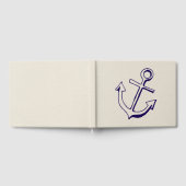 Nautische Marine Blau und Tan Wedding Ship Anchor Gästebuch (Voll)