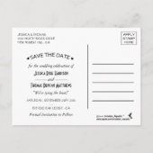 Nautische Marine und Anker mit weißem Streifen Sav Ankündigungspostkarte (Rückseite)