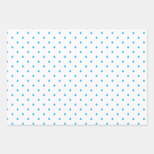 Nautische Marine und Bright Blue Geschenkpapier Set (Vorderseite 3)