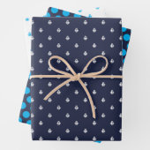 Nautische Marine und Bright Blue Geschenkpapier Set (Beispiel)