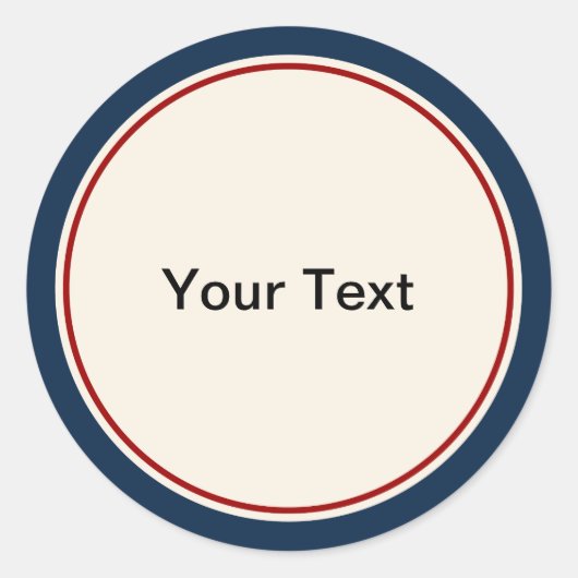 Nautische Marine und rote Grenze Runder Aufkleber (Vorderseite)