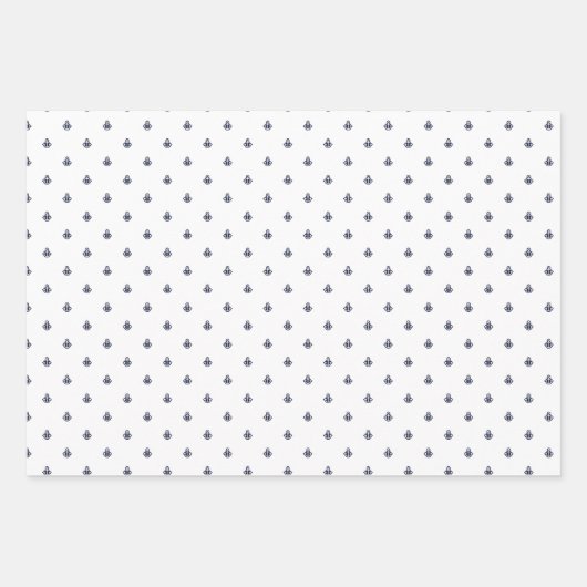 Nautische Marine und Weiß Geschenkpapier Set (Vorderseite 3)