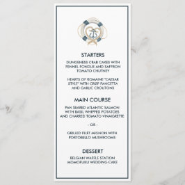 Nautische Marine und White Wedding Menu Menükarte