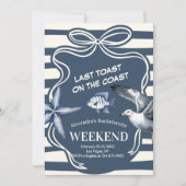 Nautische Marineküste Bachelorette Einladung (Vorderseite)