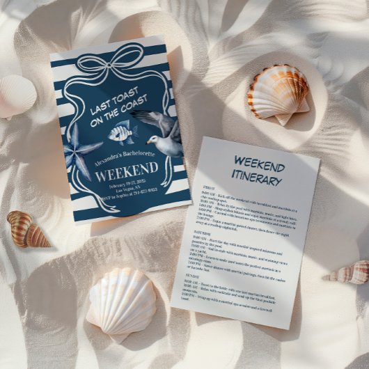 Nautische Marineküste Bachelorette Einladung