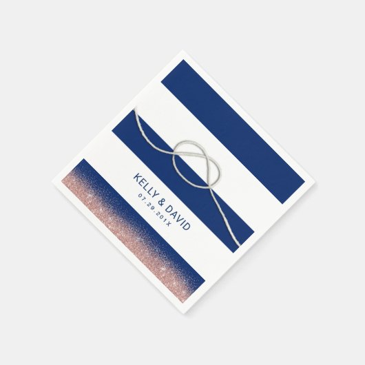 Nautische Marschstreifen binden die Knoten Hochzei Serviette (Ecke)