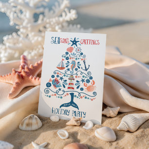 Nautische Meerbaum-Küsten-Weihnachtsfeier Einladung