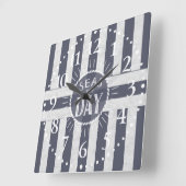 Nautische Meere das Thema Tageskarpfen gestreift Quadratische Wanduhr (Winkel)