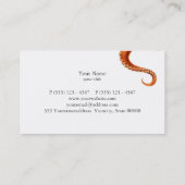 Nautische Meeresbiologie des Vintagen Roten Oktopu Visitenkarte (Rückseite)