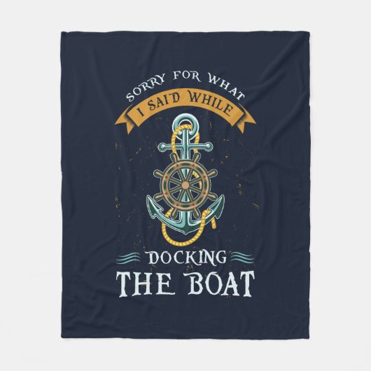 Nautische Meldung Docking the Boat Anchor and Rope Fleecedecke (Vorderseite)