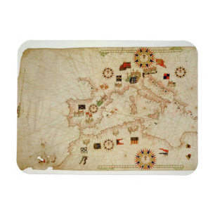 Nautische Minikarte des mittleren Mittelmeers Magnet