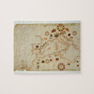 Nautische Minikarte des mittleren Mittelmeers Puzzle