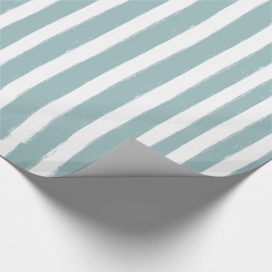 Nautische Mintstreifen Geschenkpapier (Ecke)