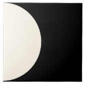 Nautische, moderne geometrische Halbkreis Schwarze Fliese (Vorderseite)
