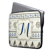 Nautische Monografie des Segelns Anchor 15" Notebo Laptopschutzhülle (Vorderseite Links)