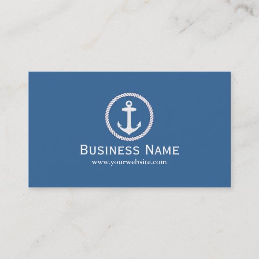 Nautische Monogram Anchor Navy Blue Business Cards Visitenkarte (Vorderseite)