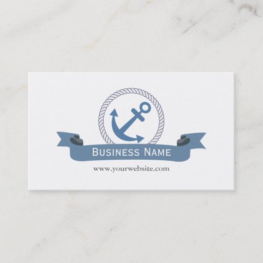 Nautische Monogram Blue Anchor Business Cards Visitenkarte (Vorderseite)