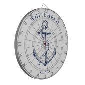 Nautische Monogramm-Anchor weiß Dartscheibe (Vorderseite Links)