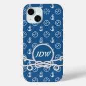 Nautische Monogramm Handy-Fall Case-Mate iPhone Hülle (Rückseite)