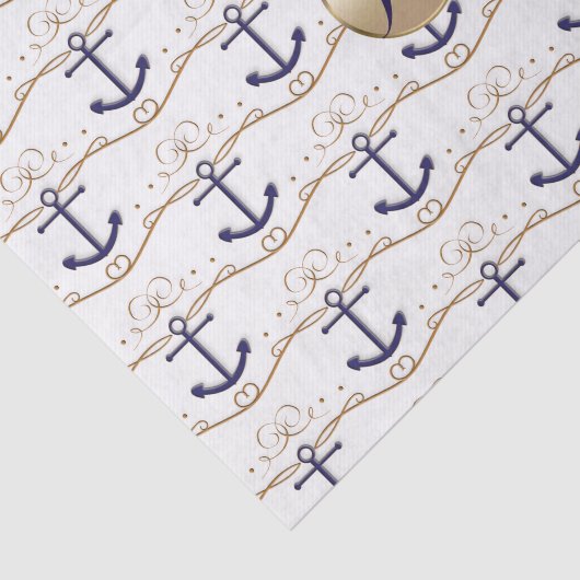 Nautische Monogramm-Party Seidenpapier (Ausschnitt)