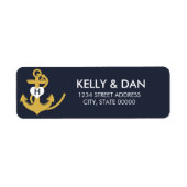 Nautische Monogramm-Rücksendeadressen-Aufkleber (Vorne)