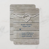 Nautische Monogramm-UAWG RSVP Karte (Vorne/Hinten)