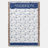 Nautische Monogramm Wale und Oktopus Marine Weiß Decke (Vorderseite Vertikal)