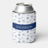 Nautische Monogramm Wale und Oktopus Marine Weiß Dosenkühler (Kanne Rückseite)