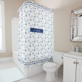 Nautische Monogramm Wale und Oktopus Marine Weiß Duschvorhang (Beispiel)