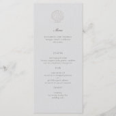 Nautische Muschel an der Küste Klassische feierlic Menükarte (Vorderseite)