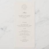 Nautische Muschel an der Küste Klassischer feierli Menükarte (Vorderseite)