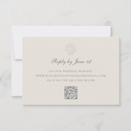 Nautische Muschel an der Küste QR Ecru-Reaktion au (Vorderseite)