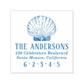 Nautische Muschel Benutzerdefinierter Familienname Permastempel (Design)