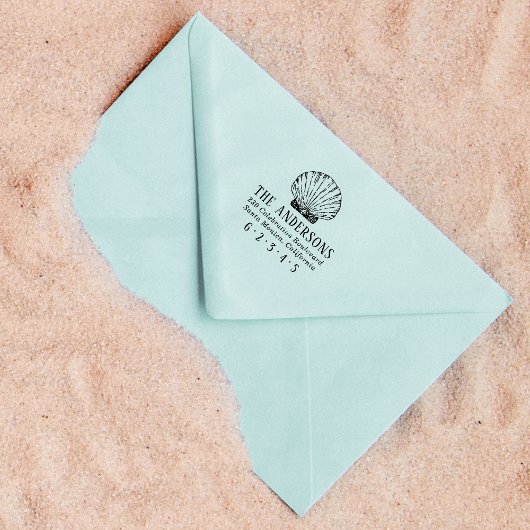 Nautische Muschel Benutzerdefinierter Familienname Permastempel