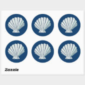 Nautische Muschel Runder Aufkleber (Blatt)