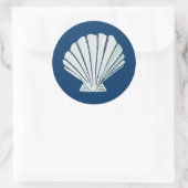 Nautische Muschel Runder Aufkleber (Tasche)