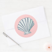 Nautische Muschel Runder Aufkleber (Umschlag)